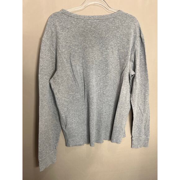 Hugo Boss Henley Shirt Mens L Gray Cotton Long Sleeve Casual Comfort Cozy Orange - Picture 2 of 16